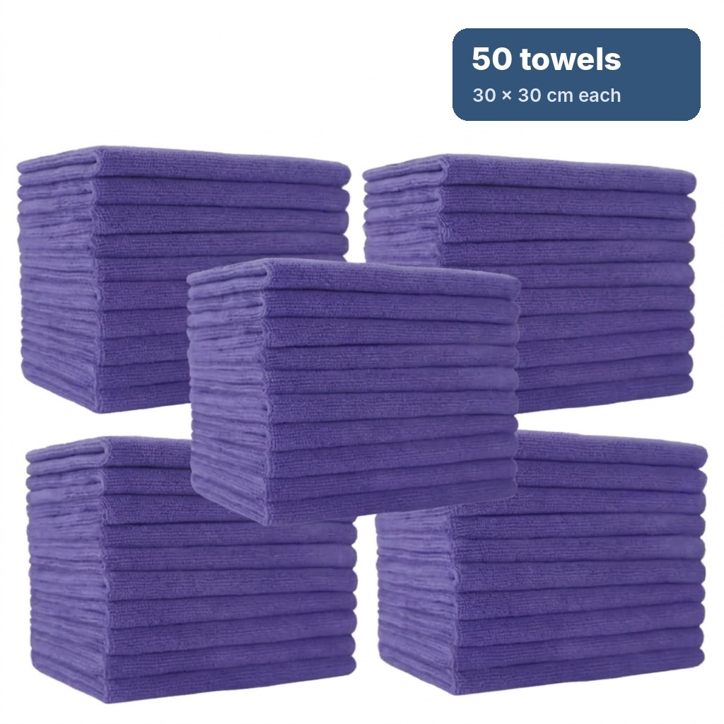 Custom Logo Microfibre Salon Towels 30 × 30 cm – 50 Pack - Image 2