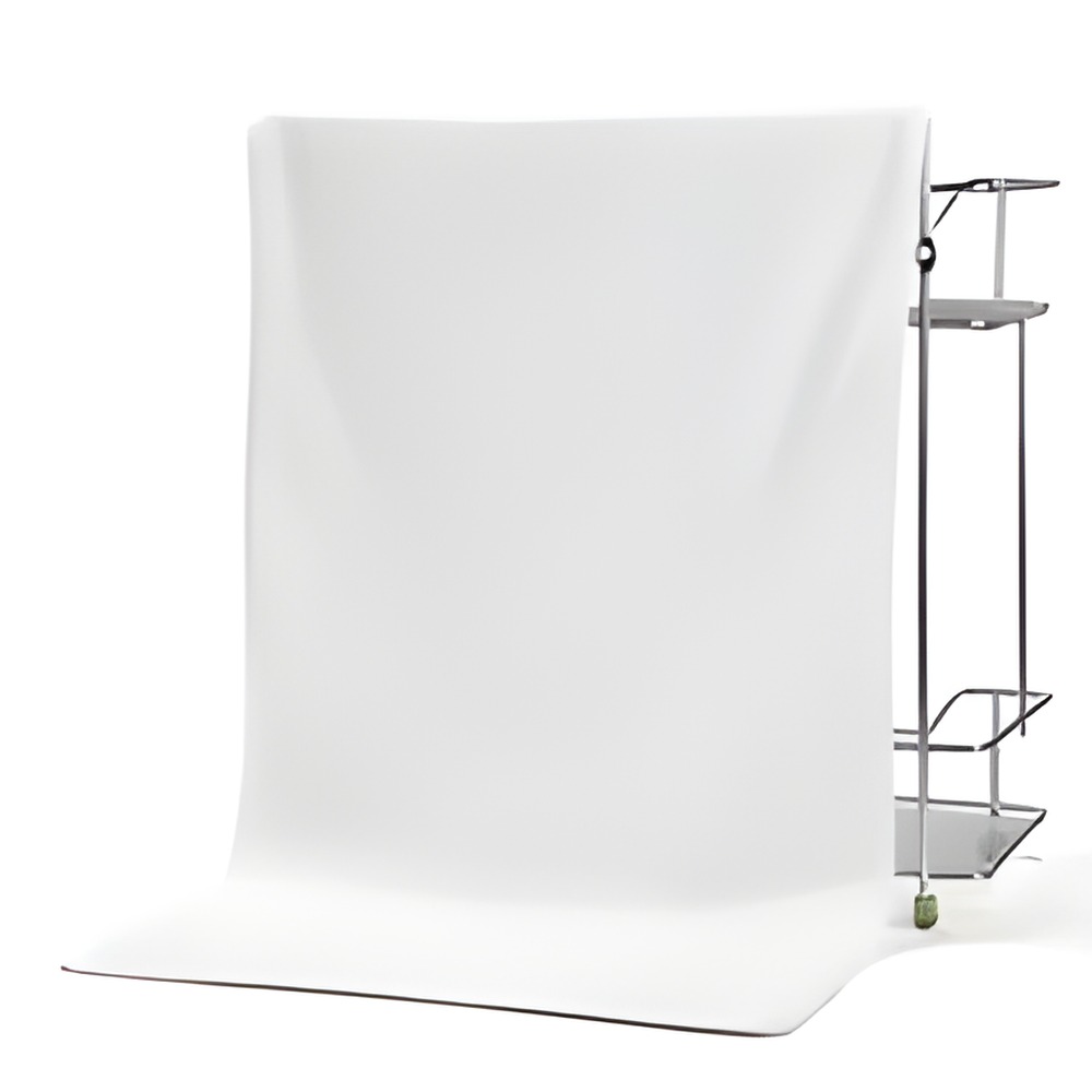 White microfibre salon towel hanging on a towel rack